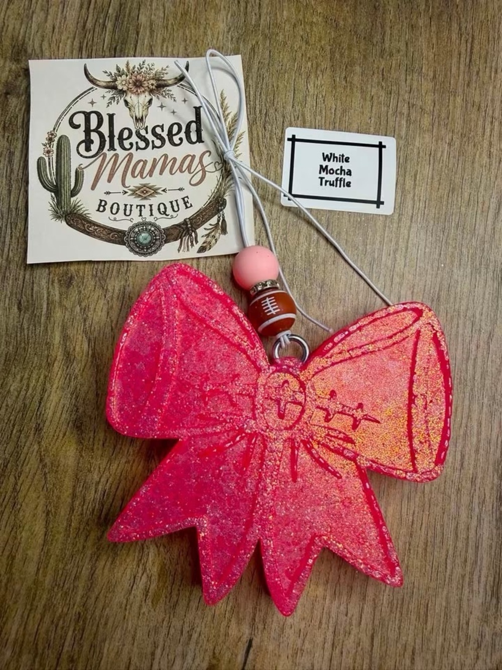 Pink Glitter Bow Car Freshie